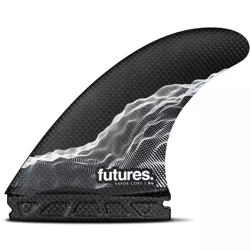 Futures Fins Rake Vapor Core Thruster Carbon/White Ta
