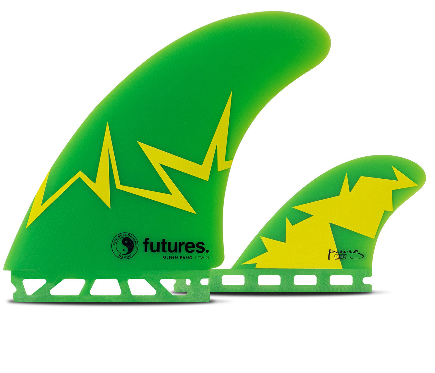 Futures Fins Gp Fg Twin+1 Green/Yellow