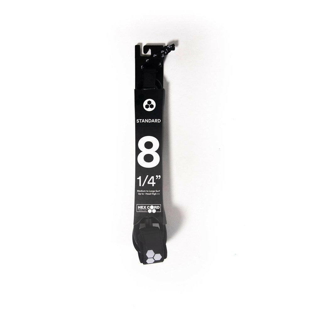 Channel Island Leash Hex Cord Std Black 8.25 | Leash | Channel Island | prd85553