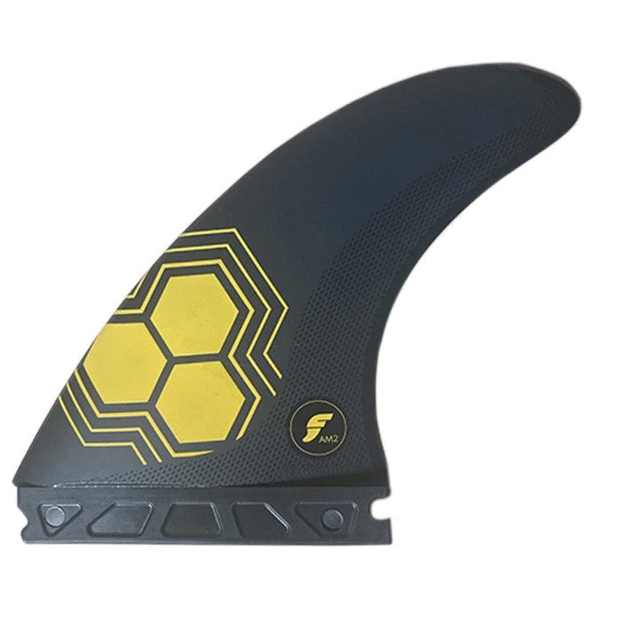 Futures Fins Am2 3Fin Alpha Carbon/Yellow L