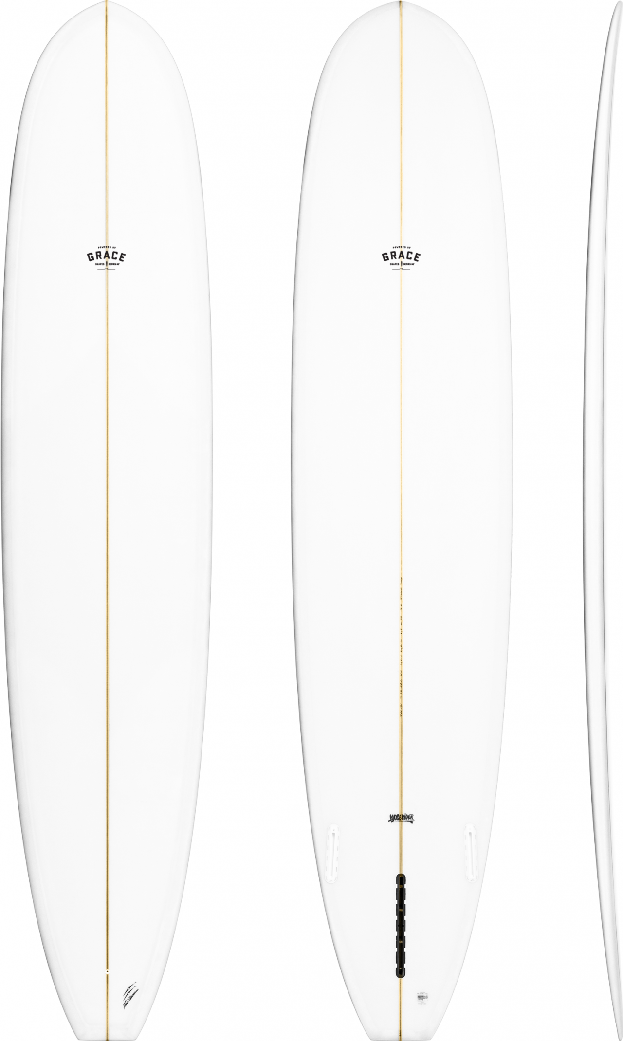 Noserider 9'4" x 23 " X 3 " - 74.93L, Square, 3x Single + 2 Boxes Futures Fin Boxes, PU - ID:896244