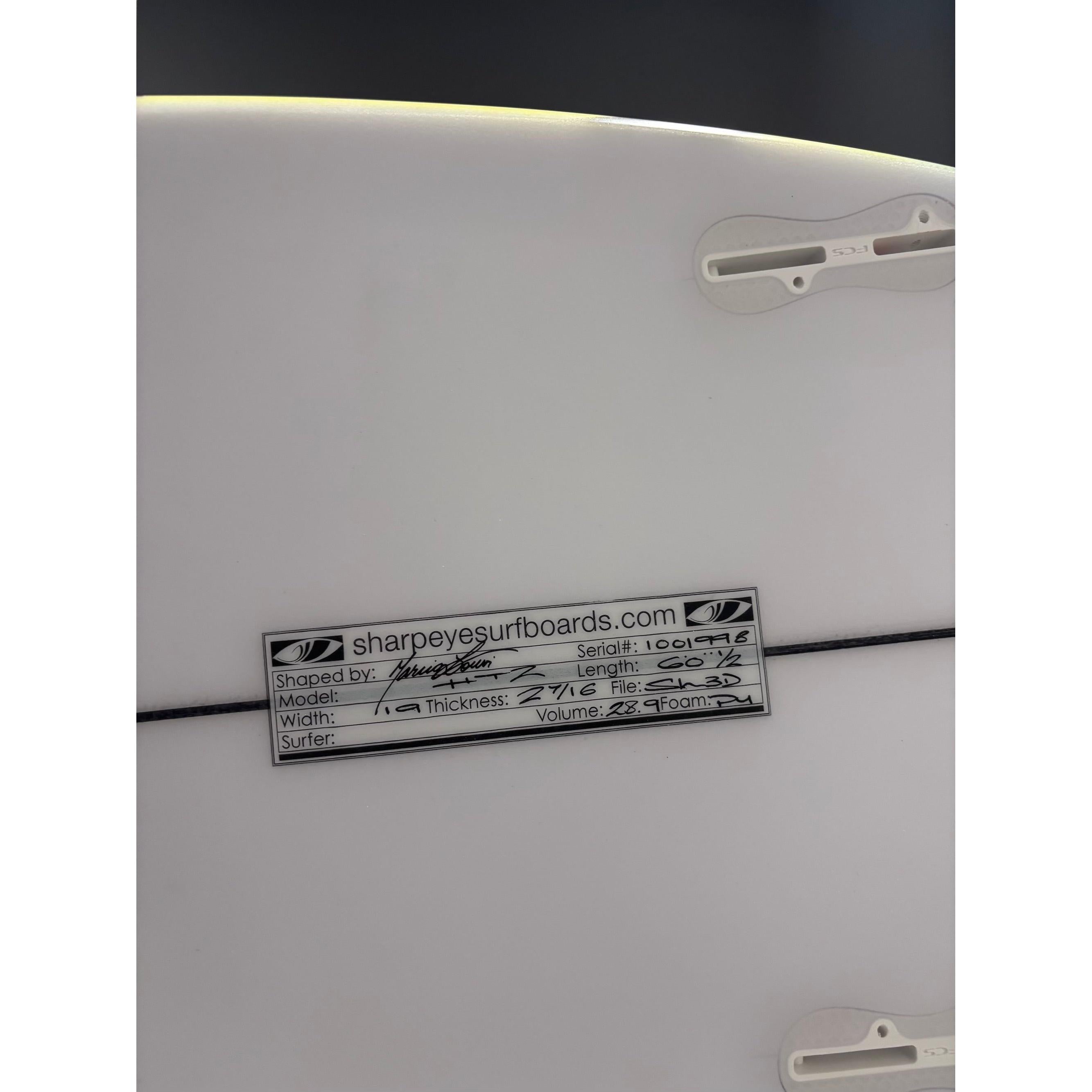 HT2 6'0" x 19" X  2 7/16" - 28.90L, Squash, 3x  FCS 2 Fin Boxes, PU [New] - ID:1001998