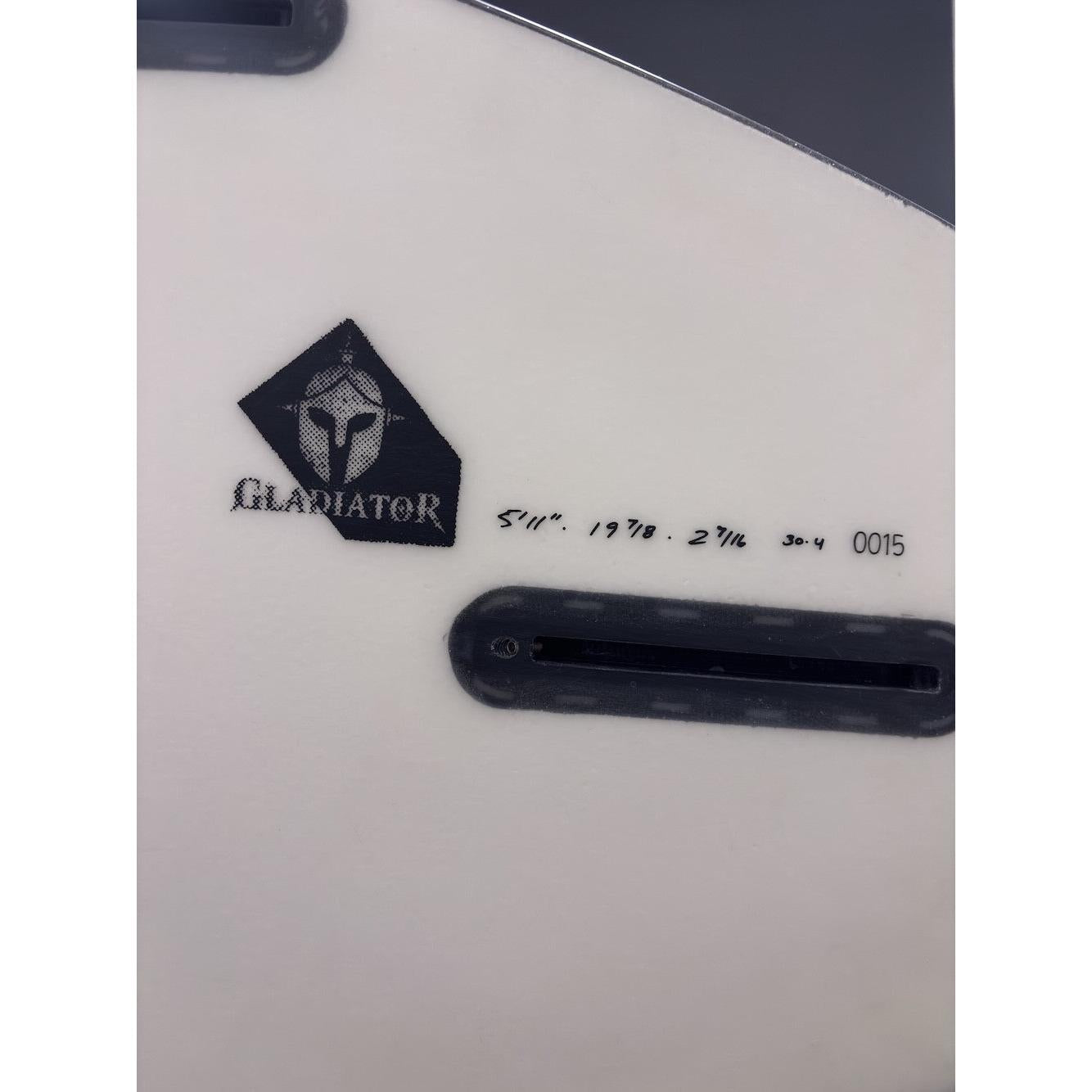 Gladiator 5'11" x 19 7/8" X  2 7/16" - 30.40L, 3x  Futures Fin Boxes, LC6 [Good] - ID:1079692