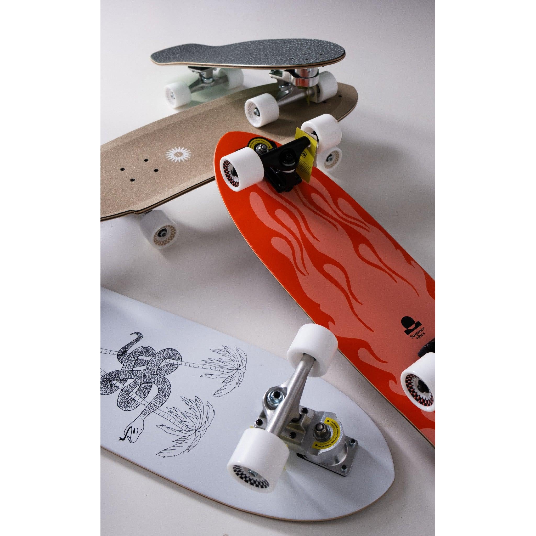Summer Vibes White Beach Skateboard Powered by Smoothstar