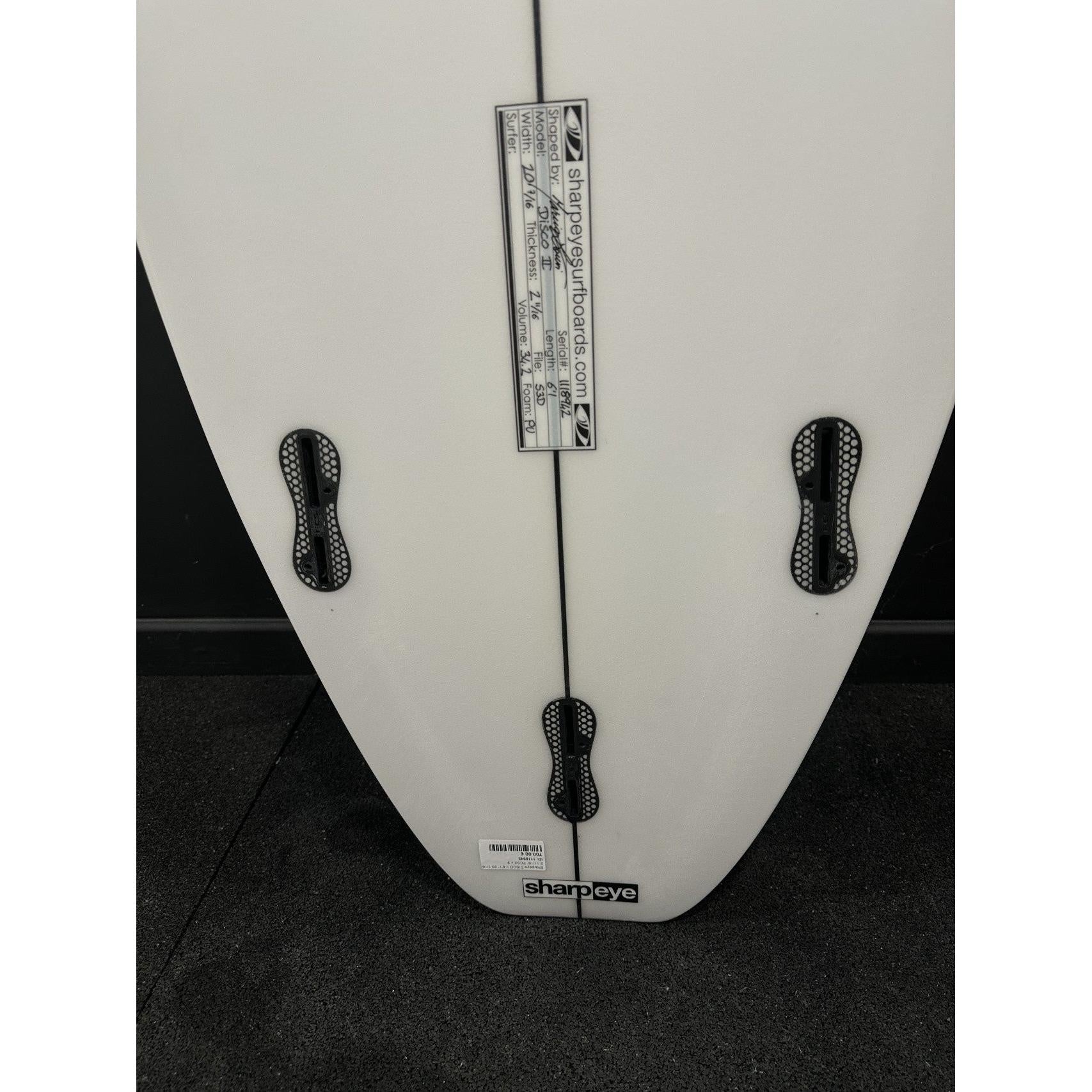 DISCO II 6'1" x 20 7/16" X  2 11/16" - 34.20L, Squash, 3x  FCS 2 Fin Boxes, PU [New] - ID:1118942