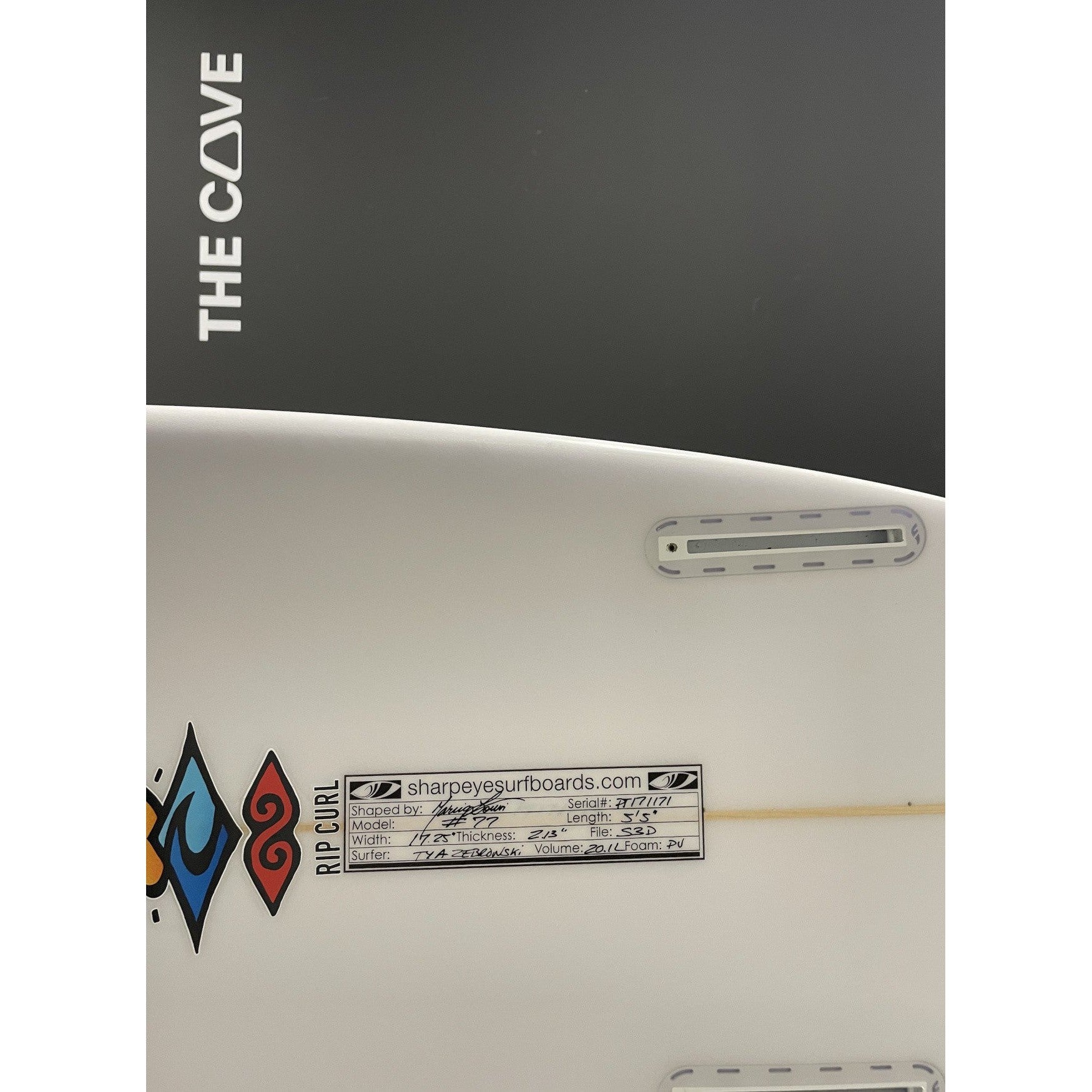 #77 5'5" x 17 1/4" X  2 3/16" - 20.01L, 3x  Futures Fin Boxes, PU [Semi New] - ID:944983