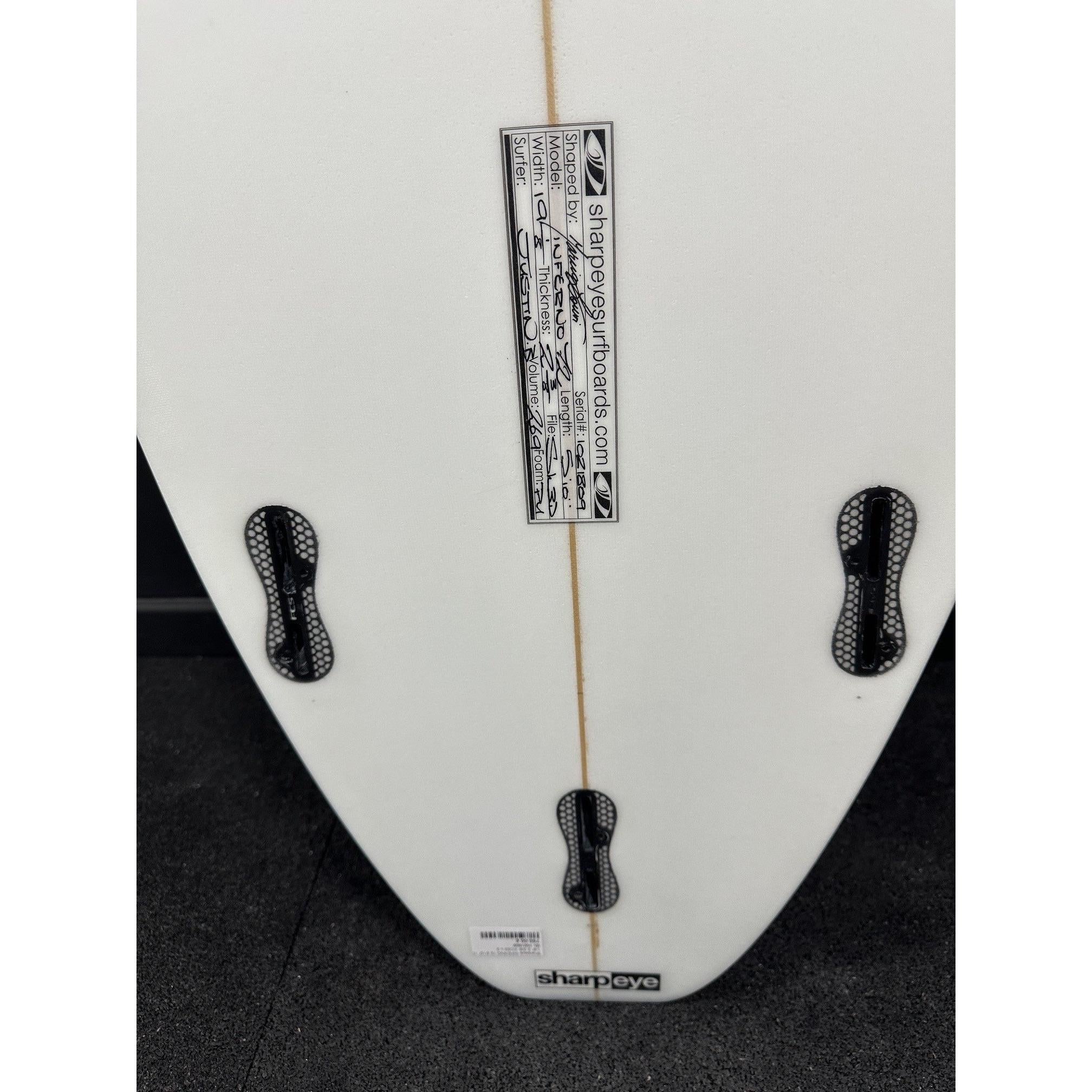 INFERNO 72 5'10" x 19 1/8" X  2 3/8" - 26.90L, Squash, 3x  FCS 2 Fin Boxes, EPS [New] - ID:1021809