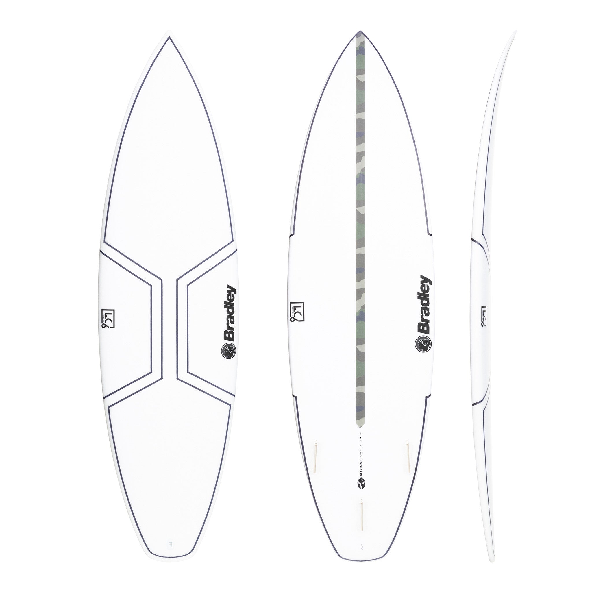 Gladiator 5'10" x 19 5/8" X  2 3/8" - 28.90L, 3x  Futures Fin Boxes, LC6 [New] - ID:1165815