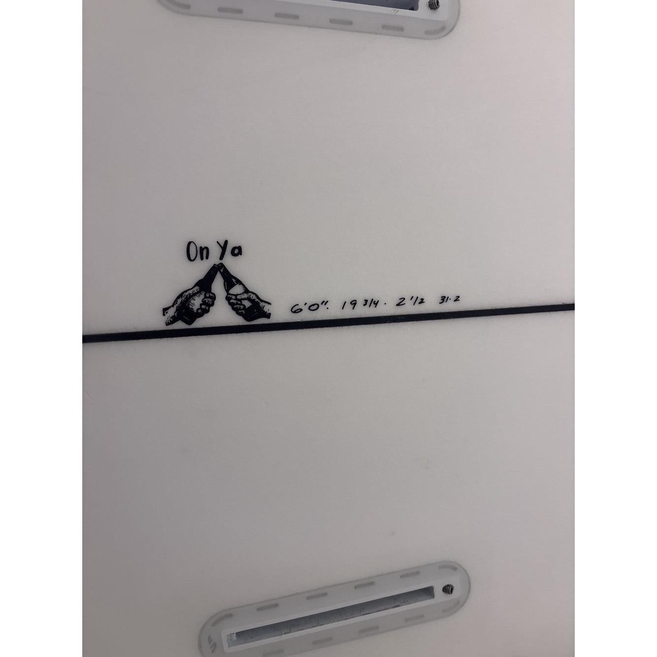 On Ya (narrow) 6'0" x 19 3/4" X  2 1/2" - 3.20L, 3x  Futures Fin Boxes, LC6 [Semi New] - ID:1079667