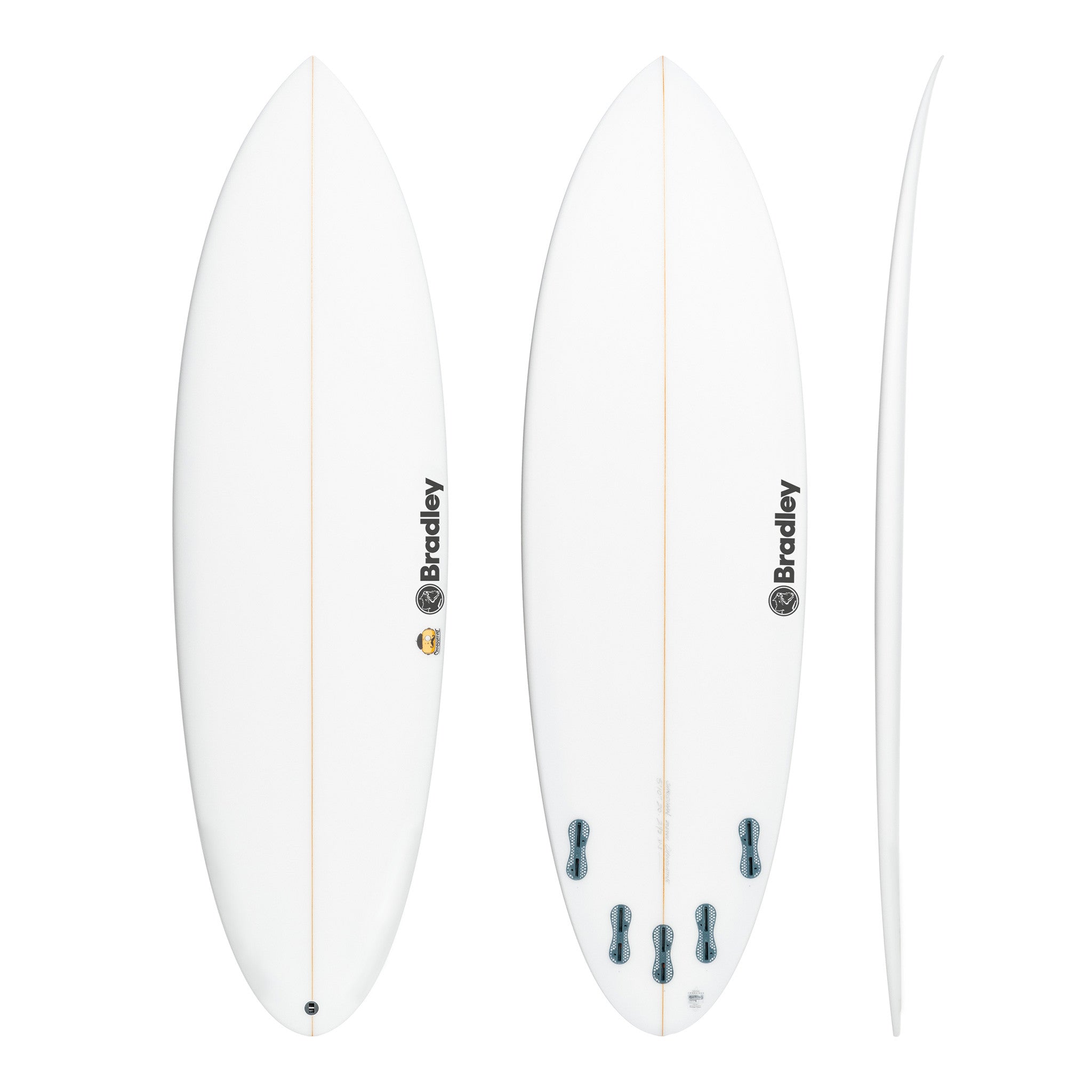Chocolatine (narrow) 6'4" x 20 1/2" X  2 5/8" - 36.90L, Round Pin, 5x  FCS 2 Fin Boxes, PU - ID:1157301