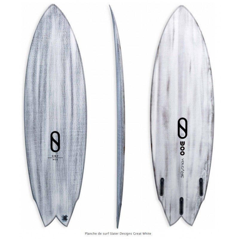Slater Designs Surfboard Great White Twin (Volcanic Ibolic)