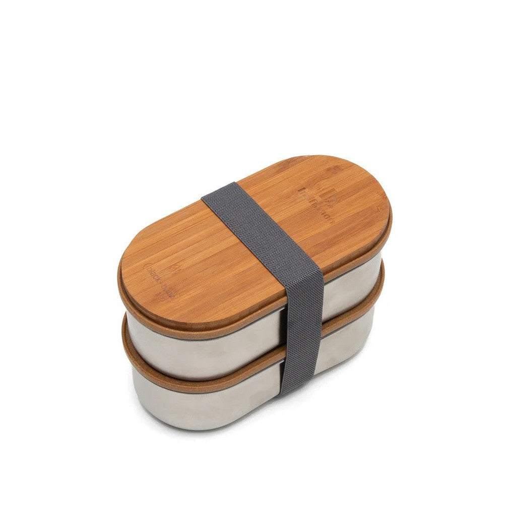 B halfmoon stainless steel bento box