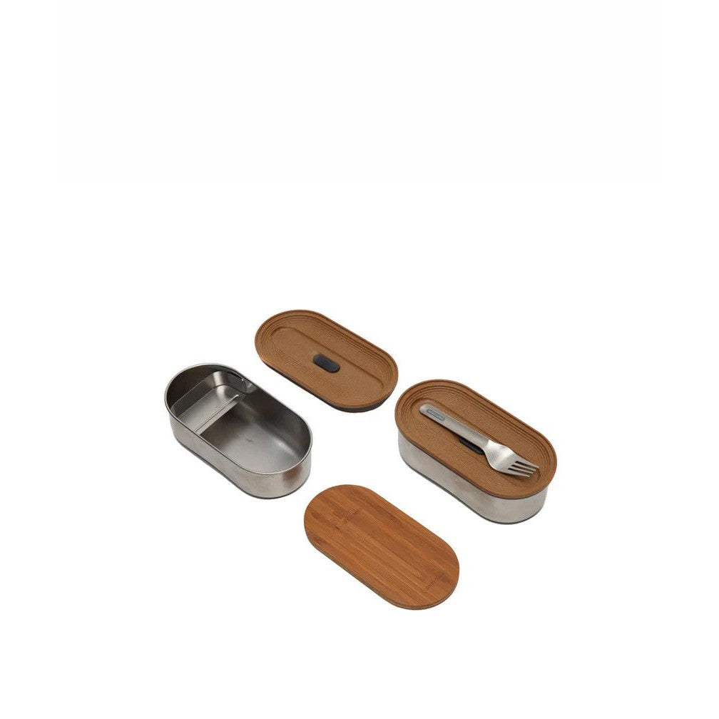 B halfmoon stainless steel bento box
