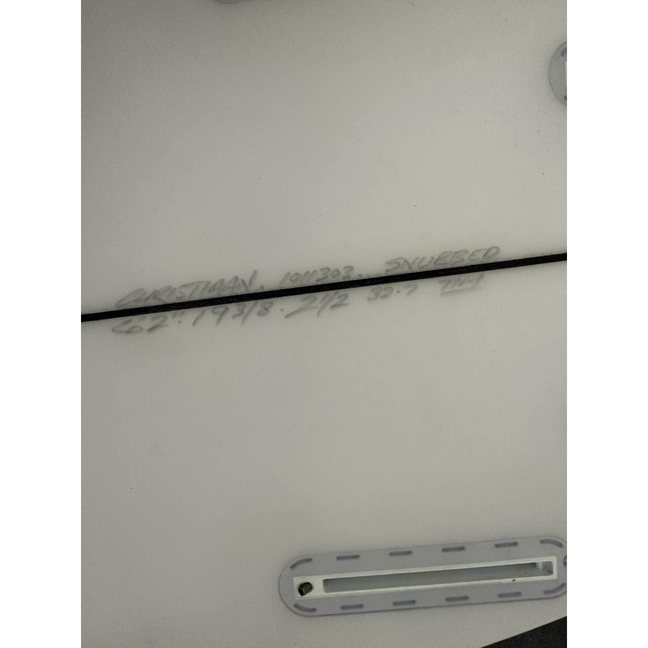 Gladiator 6'2" x 19 3/8" X  2 1/2", Squash, 3x  Futures Fin Boxes, PU [Good] - ID:1011303