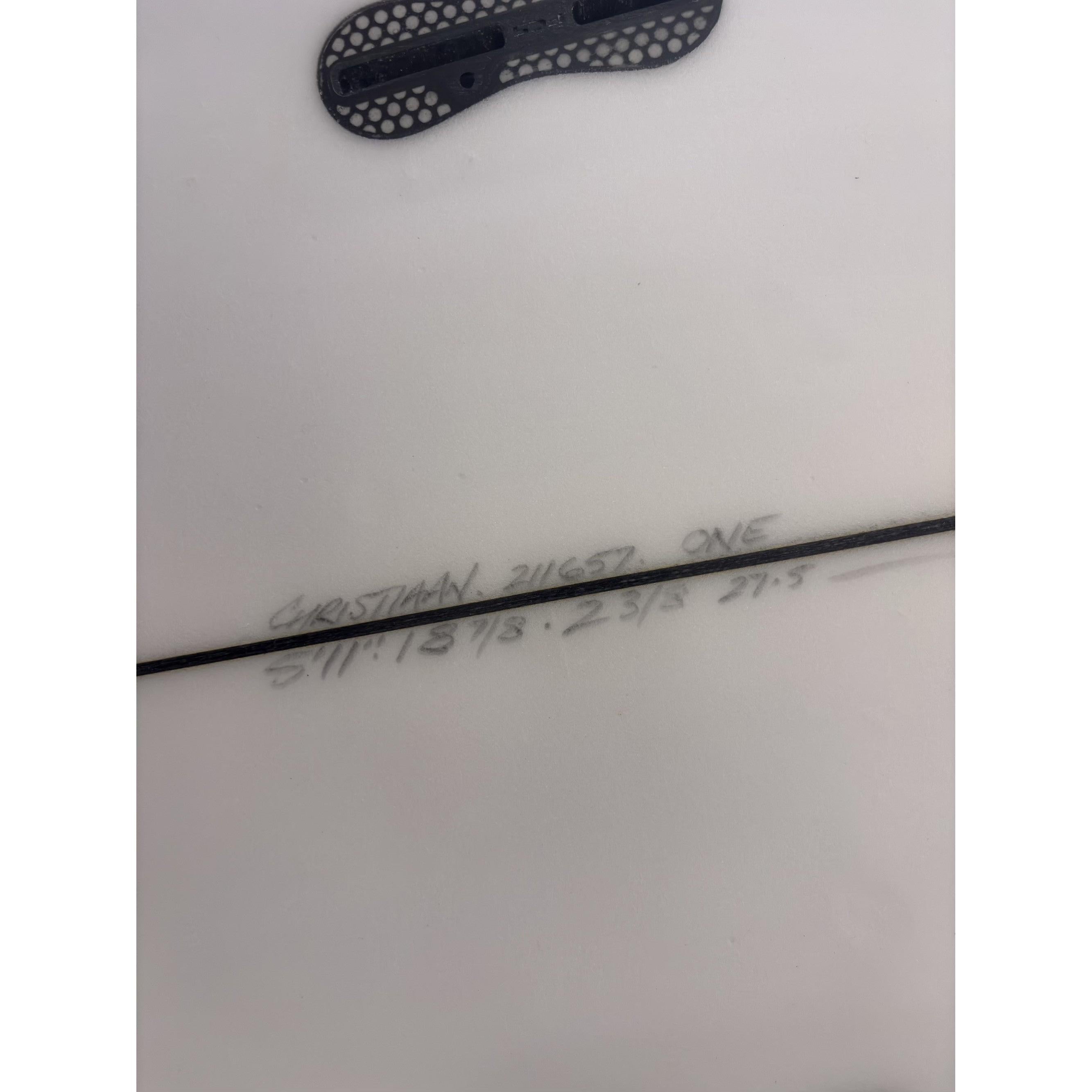 One 5'11" x 18 7/8" X  2 3/8" - 27.50L, 3x  FCS 2 Fin Boxes, PU [Average] - ID:1081595