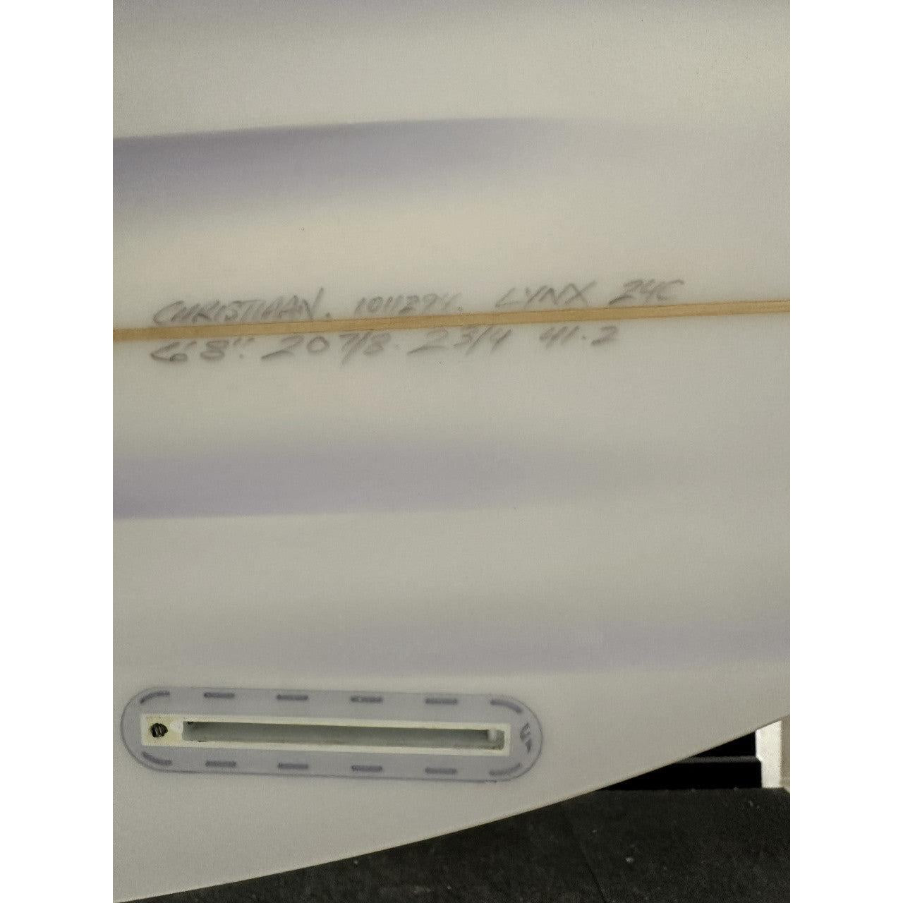 Lynx 6'8" x 20 7/8" X  2 3/4" - 41.20L, Round Pin, 2x  Futures Fin Boxes, PU [Average] - ID:1011294