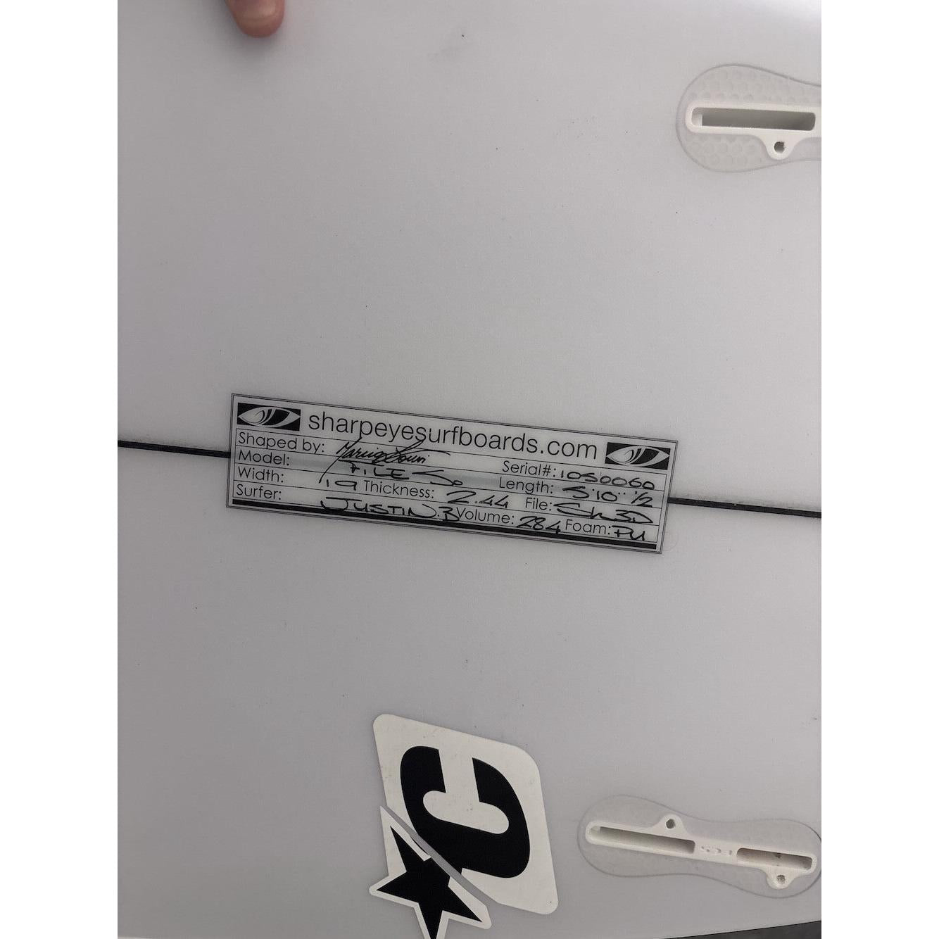 FILE FIFTY 5'10" x 19" X  2 7/16" - 28.40L, Round, 3x  FCS 2 Fin Boxes, PU [New] - ID:1050060