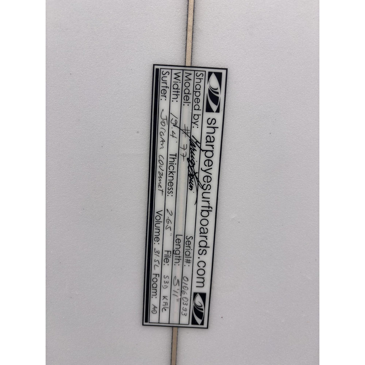 #77 5'11" x 19 7/16" X  2 5/8" - 31.50L, Round, 3x  FCS 2 Fin Boxes, PU [Good] - ID:1190145