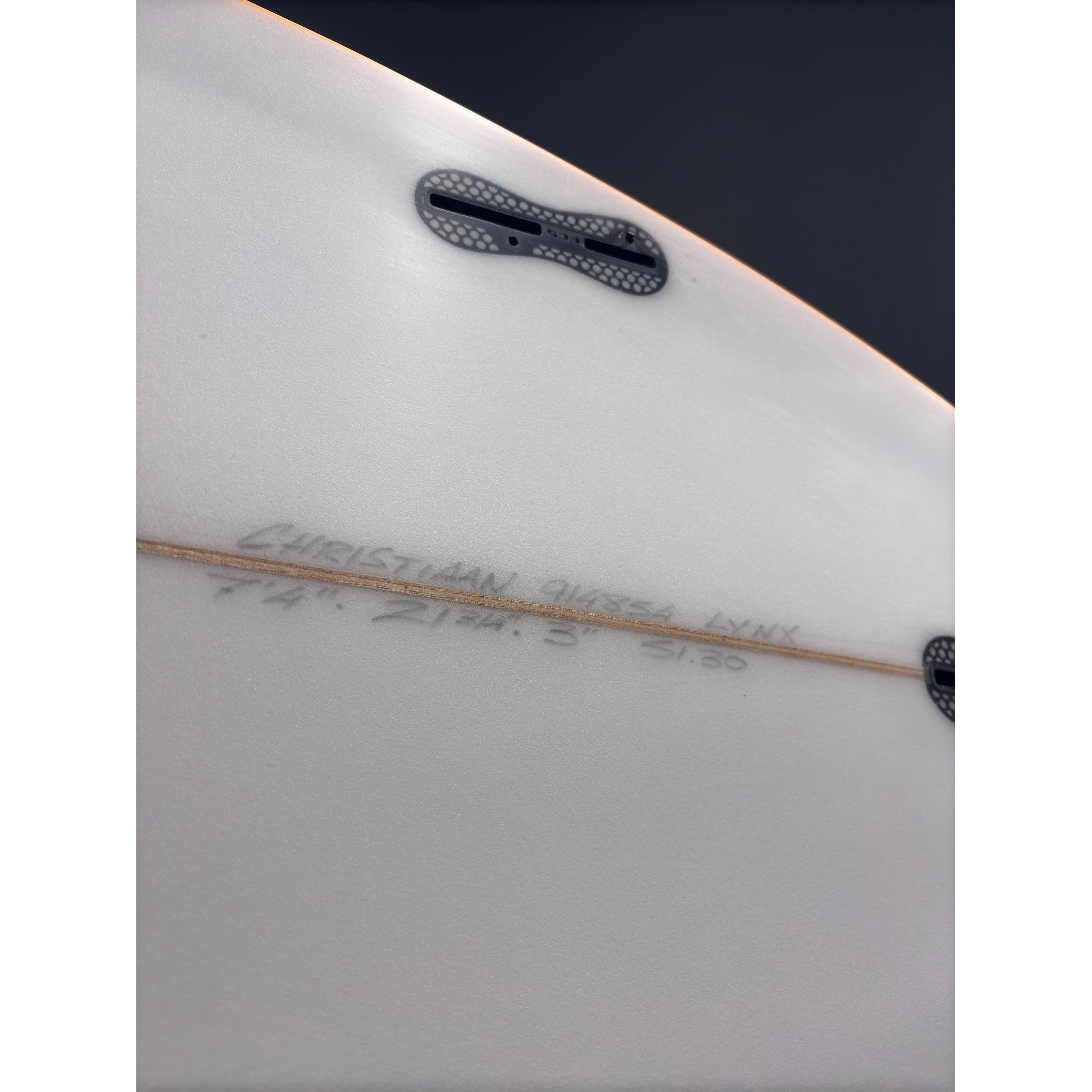 Lynx 7'4" x 21 3/4" X  3" - 51.30L, Round Pin, 3x  FCS 2 Fin Boxes, PU - ID:914854