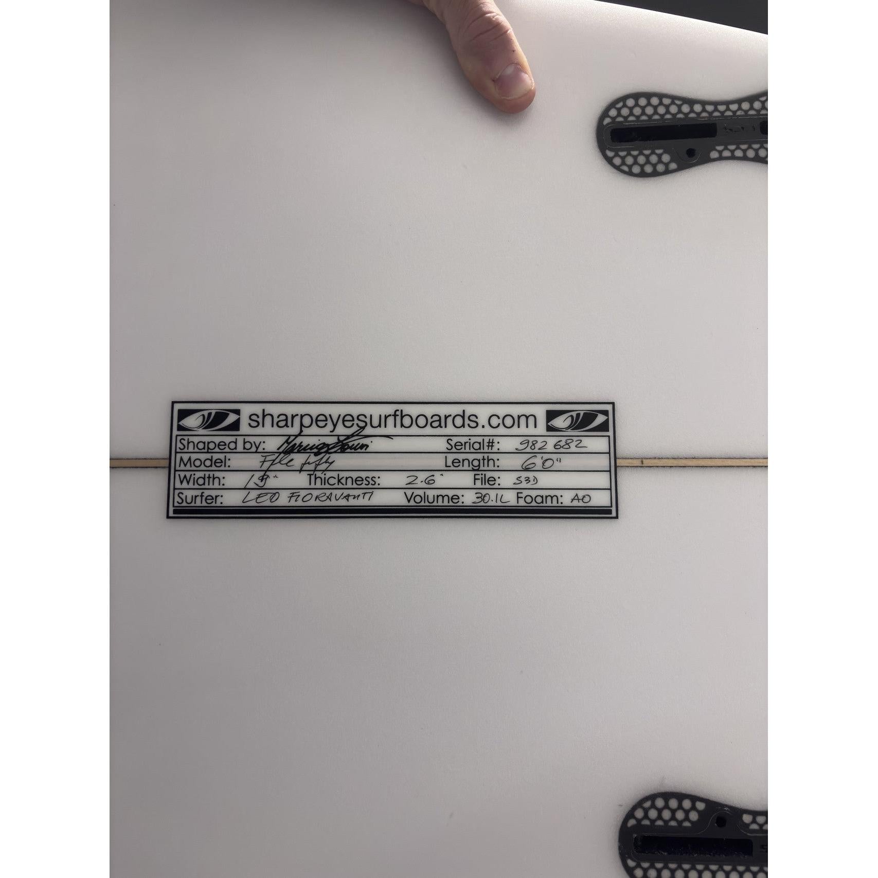 FILE FIFTY 6'0" x 19" X  2 5/8" - 30.01L, 3x  FCS 2 Fin Boxes, PU [Good] - ID:1075330