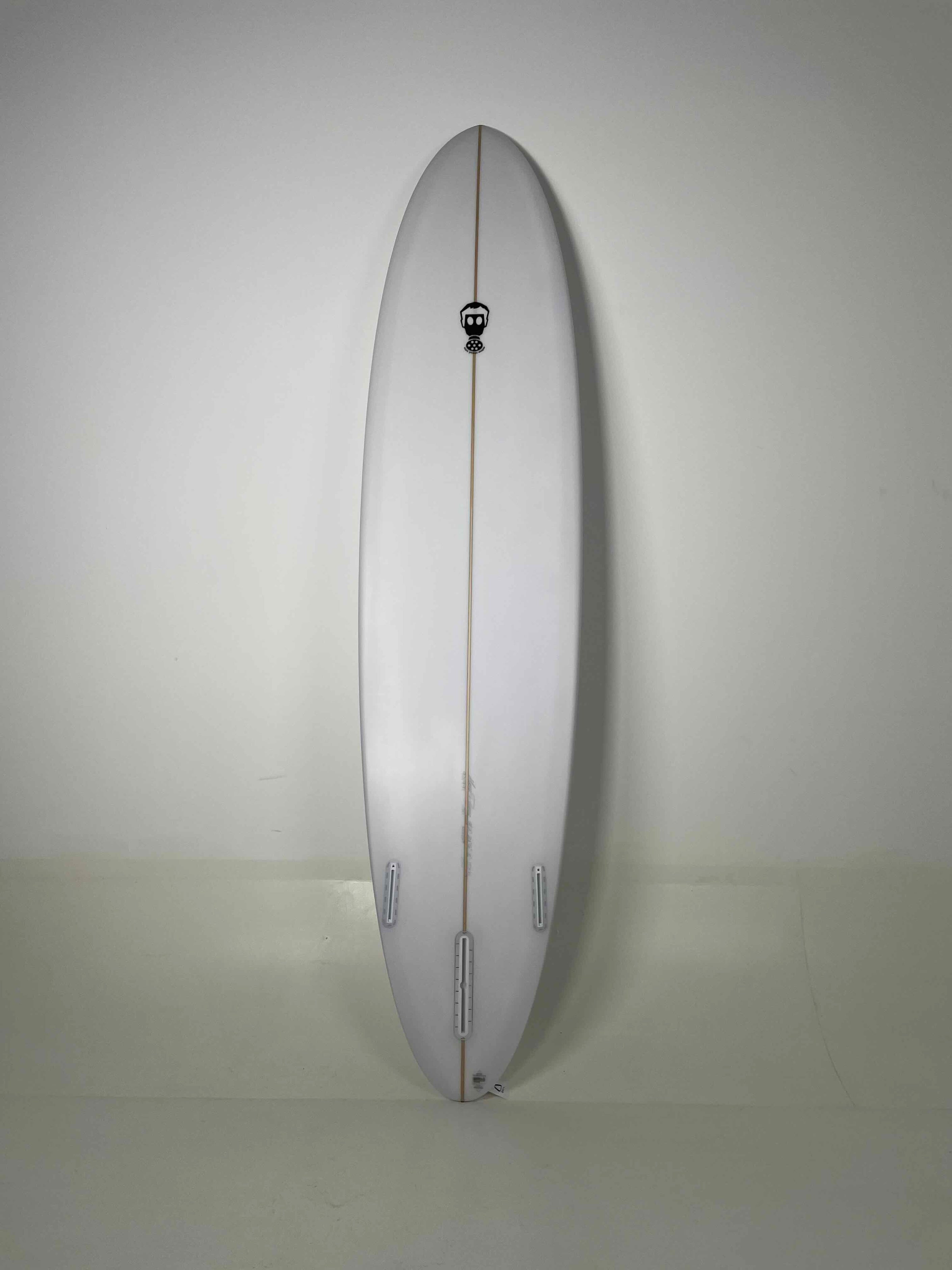 One Bad Egg (Standard) 8'2" x 21 1/4" X  3" - 57.10L, Round Pin, 3x  Single + 2 Boxes Futures Fin Boxes, PU [New] - ID:959375