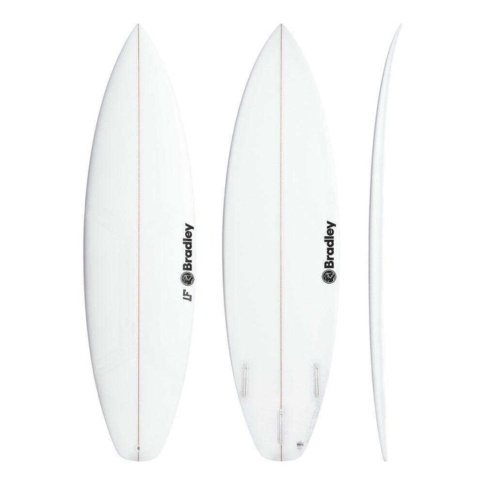 LF 5'7" x 18 1/4" X  2 1/8" - 22.96L, 3x  Futures Fin Boxes, PU [Low Average] - ID:897359 | Shortboard | Bradley | sb897359