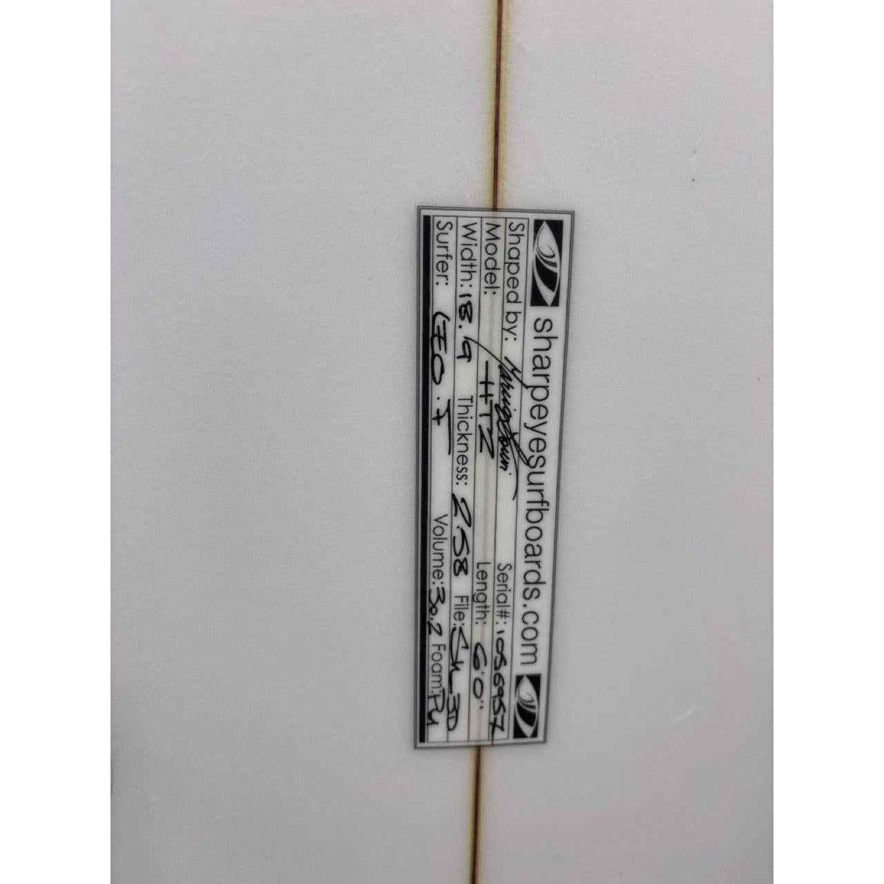 HT2 6'0" x  X   - 30.20L, Squash, 3x  FCS 2 Fin Boxes, PU [Good] - ID:1056957