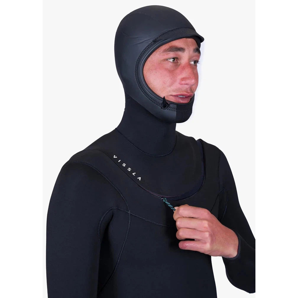 Vissla Wetsuit NEW SEAS 5-4 HOODED V ZIP-BLK