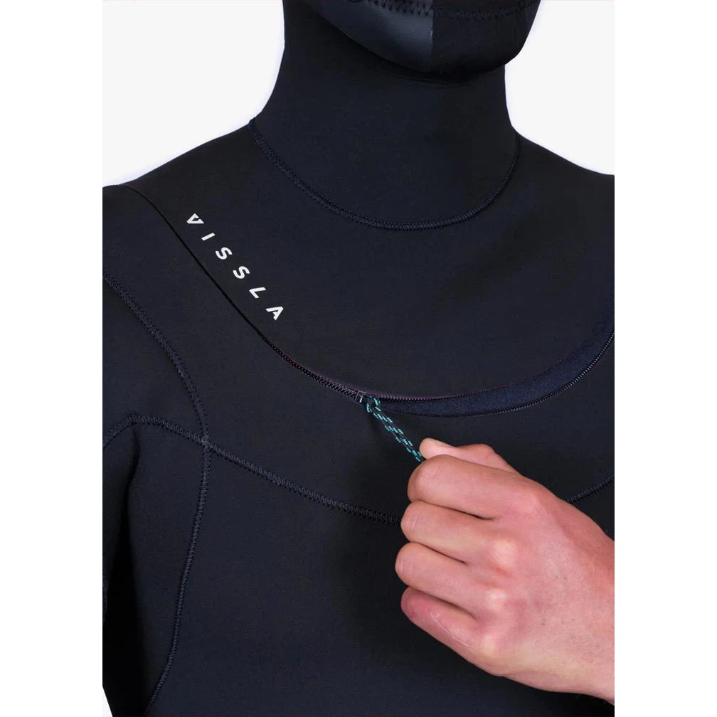 Vissla Wetsuit NEW SEAS 5-4 HOODED V ZIP-BLK