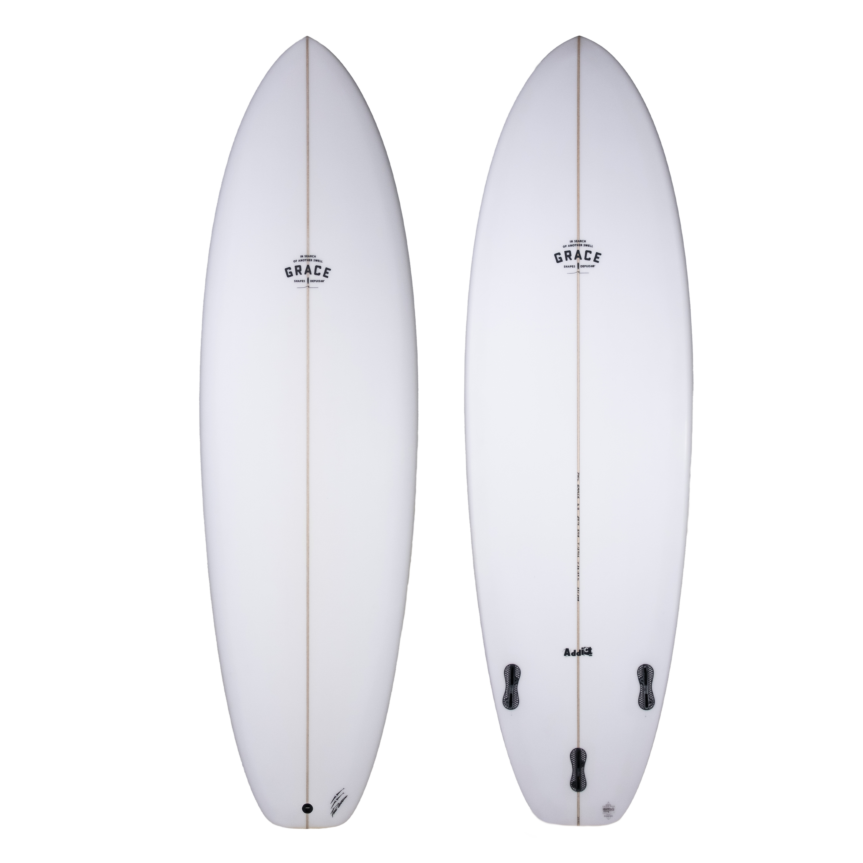 Addict 6'0" x 20 1/4" X  2 5/8" - 36.29L, 3x  FCS 2 Fin Boxes, PU - ID:896771