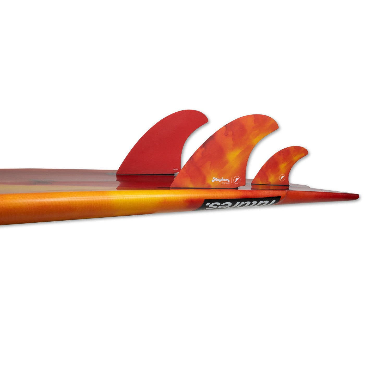 Futures Fins Mayhem Evil Twin+1 Medium Red/Orange